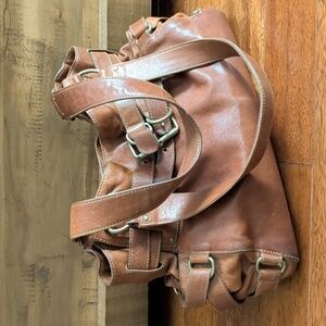 Kooba Vintage Lena Brown Leather Slouchy Shoulder Hobo Bag